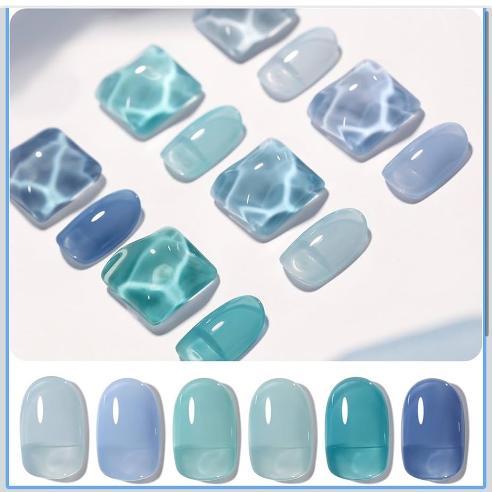 NWOT Gaoy (5) Different Blue Shades of Gel Nail Polish UV Light Cure 0.22 fl oz